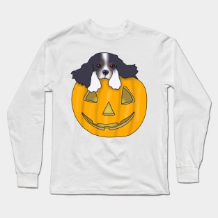 Puppy in a pumpkin  (cavalier king charles spaniel) Long Sleeve T-Shirt